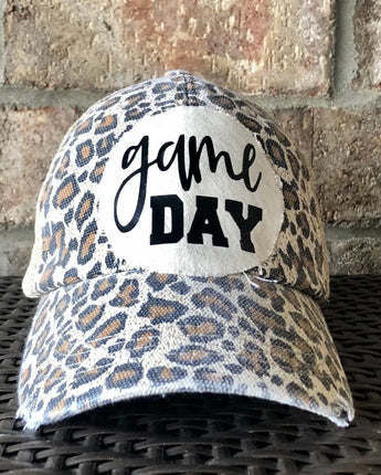 Game Day Leopard Distressed Hat