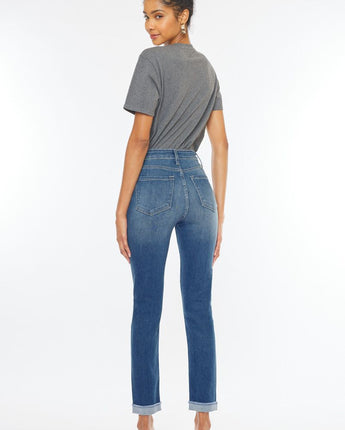 Kan Can High Rise Slim Straight Jeans