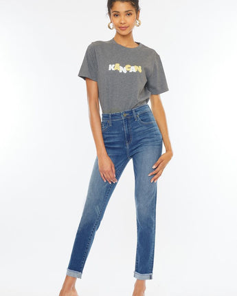 Kan Can High Rise Slim Straight Jeans