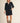 Black Mix Casual Dress 3/4 sleeves
