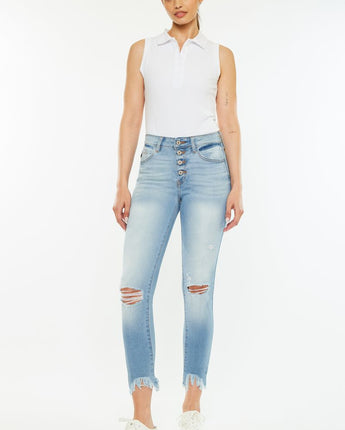 Kan Can Gemma High Rise Medium Wash Skinny Jeans