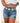 Plus Mid Wash Denim Shorts with Patched Distressing