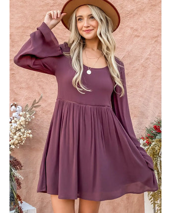 Back Lace Button Down Bell Sleeve Dress