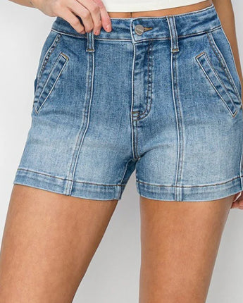 Risen High Rise Front Seam Detail Shorts