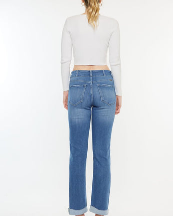 Kan Can High Rise Slim Straight Jeans