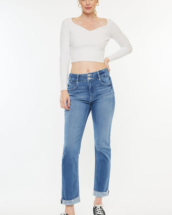 Kan Can High Rise Slim Straight Jeans