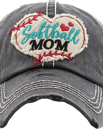 Softball Mom Vintage Patch Hat