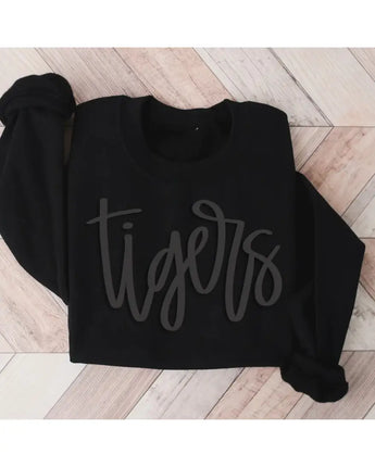 Tigers Black on Black Tee