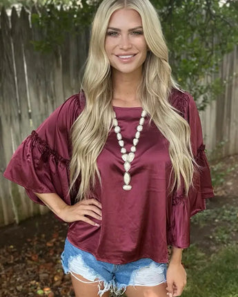 Into The Night Wine Blouse